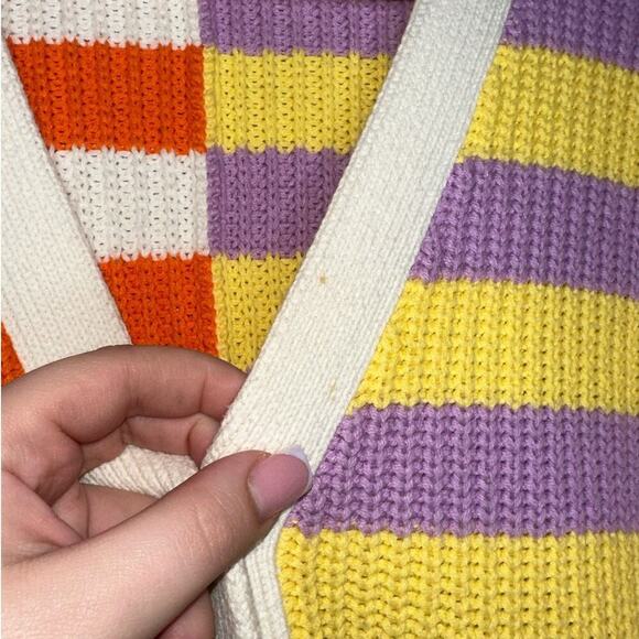 Staud Essex Colorblock Striped Cardigan Cabana Stripe Size XS Button Up - Picture 5 of 11